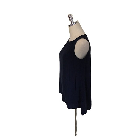 Eileen Fisher Silk Top Women's Size Small Petite Navy Blue Sleeveless - Picture 3 of 6
